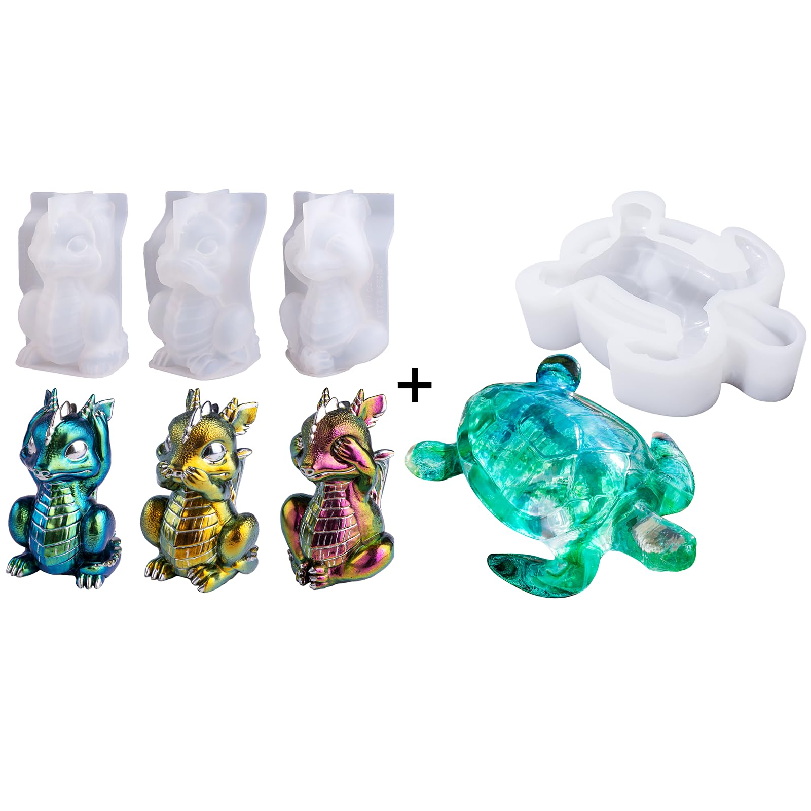 Amazon.com: Bondle Set of Hear, Speak, See No Evil 3 Pcs Dragon